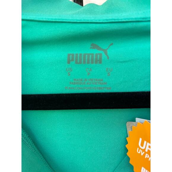 Puma Women's Sparkling Green CloudSpun Piped Sleeveless Golf Polo Size S - Picture 4 of 6